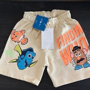 Zara Kids Cream Finding Nemo Shorts